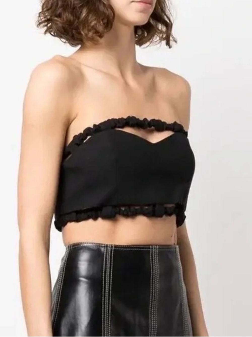 GANNI Strapless Crop Top. Small.